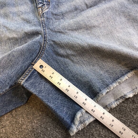 J Crew Denim Shorts Womens 36 Blue Mid Length High Rise 7" Inseam Mom Jorts - Picture 7 of 10